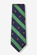 Caduceus Stripe Navy Blue Tie Photo (1)