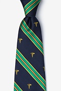 Caduceus Stripe Navy Blue Tie Photo (0)