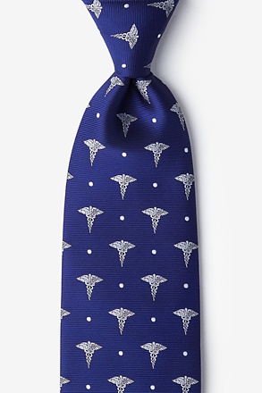 _Caduceus Navy Blue Tie_