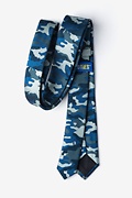 Camouflage Woodland Navy Blue Skinny Tie Photo (1)