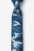 Camouflage Woodland Navy Blue Skinny Tie Photo (0)