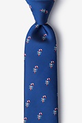 Candy Canes Navy Blue Extra Long Tie Photo (0)