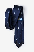 Checkmate Navy Blue Extra Long Tie Photo (2)