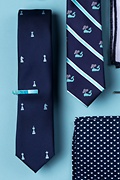 Checkmate Navy Blue Skinny Tie Photo (1)