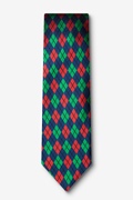 Christmas Argyle Navy Blue Extra Long Tie Photo (1)