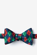 Christmas Argyle Navy Blue Self-Tie Bow Tie Photo (0)