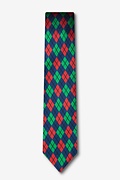 Christmas Argyle Navy Blue Skinny Tie Photo (1)