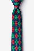 Christmas Argyle Navy Blue Skinny Tie Photo (0)