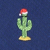 Navy Blue Microfiber Christmas Cacti Extra Long Tie