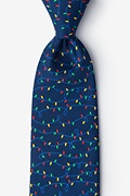 Christmas Lights Navy Blue Extra Long Tie Photo (0)