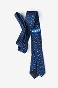 Christmas Lights Navy Blue Skinny Tie Photo (1)