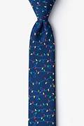 Christmas Lights Navy Blue Skinny Tie Photo (0)