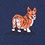 Navy Blue Microfiber Corgi Dogs Extra Long Tie