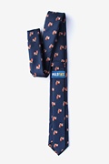 Corgi Dogs Navy Blue Skinny Tie Photo (1)