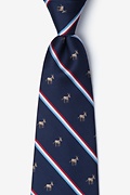 Democratic Party Donkey Stripe Navy Blue Extra Long Tie Photo (0)