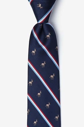 _Democratic Party Donkey Stripe Navy Blue Skinny Tie_