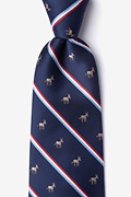 Democratic Party Donkey Stripe Navy Blue Tie Photo (0)