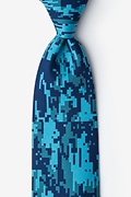 Digital Camo Navy Blue Extra Long Tie Photo (0)