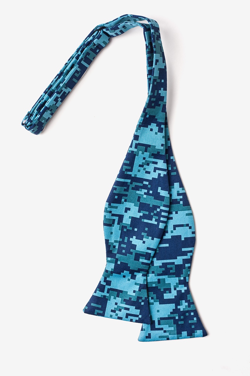 Digital Camo Navy Blue Self-Tie Bow Tie Photo (1)