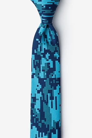 Digital Camo Navy Blue Skinny Tie