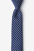 Dollar Signs Navy Blue Skinny Tie Photo (0)