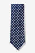 Falling Snowflakes Navy Blue Tie Photo (1)