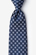 Falling Snowflakes Navy Blue Tie Photo (0)
