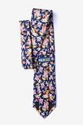 Fast Food Floral Navy Blue Extra Long Tie Photo (1)