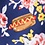 Navy Blue Microfiber Fast Food Floral Skinny Tie