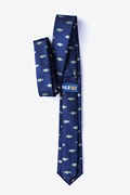 Fish Navy Blue Skinny Tie Photo (1)