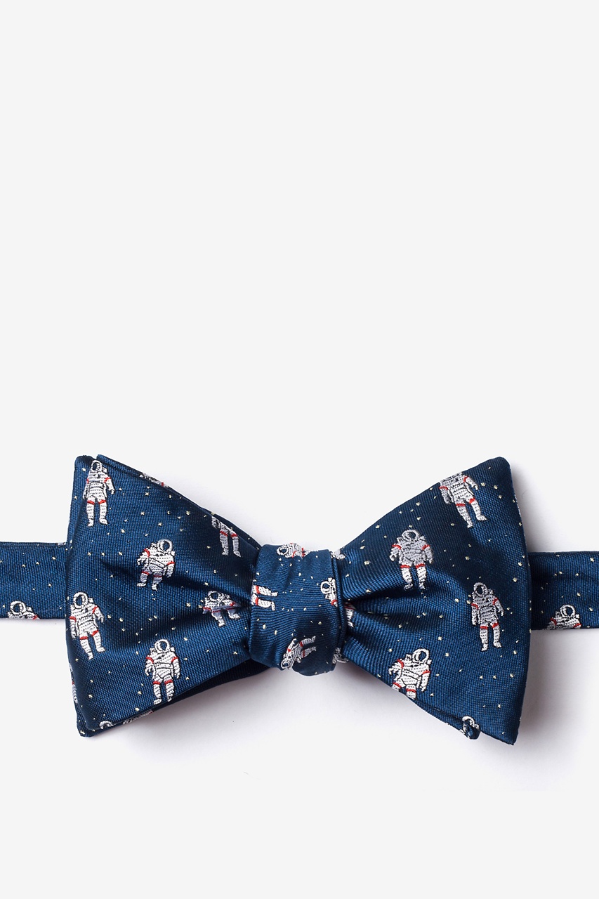 Floating Astronauts Self-Tie Bow Tie | Navy Blue Space Bow Tie | Ties.com