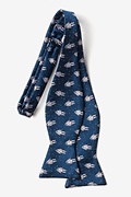 Floating Astronauts Navy Blue Self-Tie Bow Tie Photo (1)