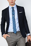 Floating Astronauts Navy Blue Skinny Tie Photo (3)