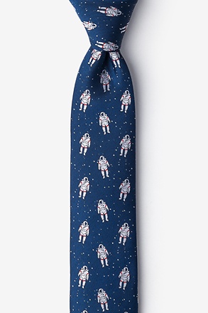 Floating Astronauts Navy Blue Skinny Tie