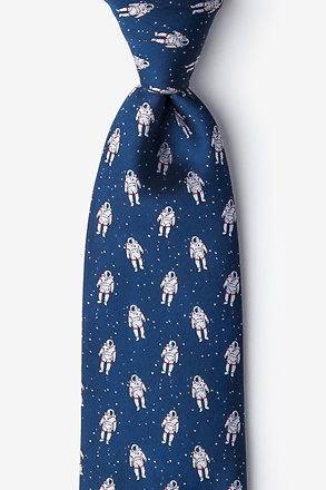 _Floating Astronauts Navy Blue Tie_