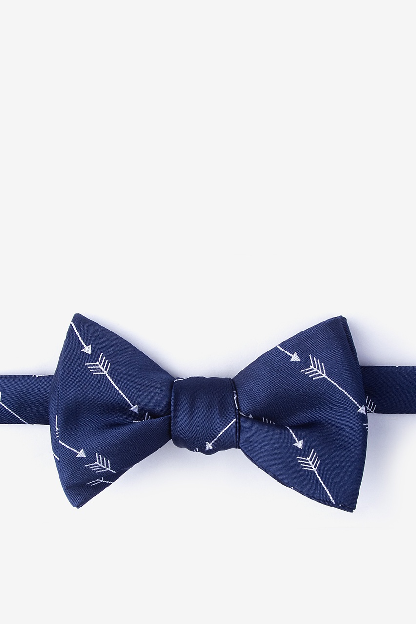 Flying Arrows Navy Blue Self-Tie Bow Tie Photo (0)