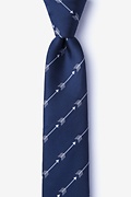 Flying Arrows Navy Blue Skinny Tie Photo (0)