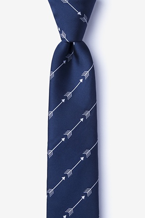 _Flying Arrows Navy Blue Skinny Tie_