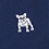 Navy Blue Microfiber French Bulldog Extra Long Tie