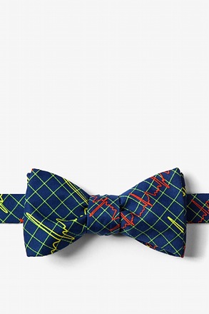 Heart Beats Navy Blue Self-Tie Bow Tie