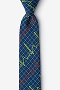 Heart Beats Navy Blue Skinny Tie Photo (0)