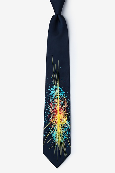 Navy Blue Microfiber Higgs Boson Extra Long Tie