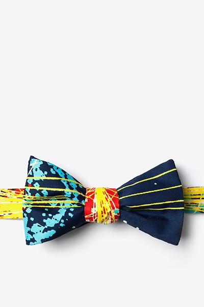 Navy Blue Microfiber Higgs Boson Self-Tie Bow Tie