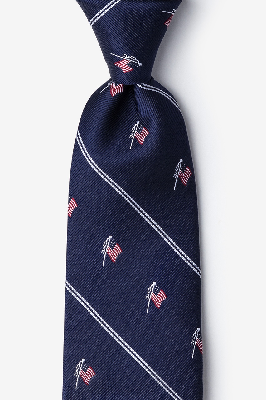 Home of the Brave Navy Blue Extra Long Tie Photo (0)