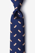 Hot Dogs Navy Blue Extra Long Tie Photo (0)