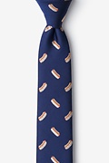 Hot Dogs Navy Blue Skinny Tie Photo (0)