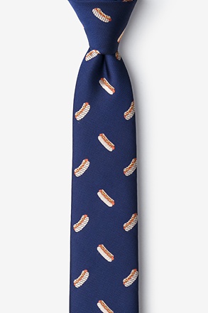 Hot Dogs Navy Blue Skinny Tie