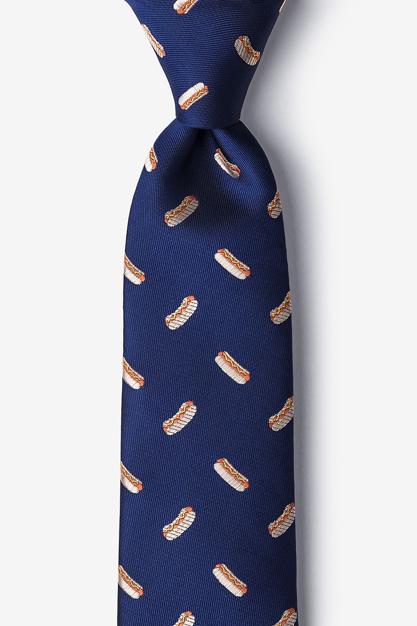 Hot Dogs Navy Blue Tie Photo (0)