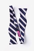 Jefferson Stripe Navy Blue Self-Tie Bow Tie Photo (1)