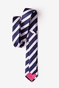 Jefferson Stripe Navy Blue Skinny Tie Photo (1)